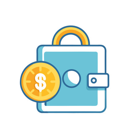 Wallet and Dollar Coin Icon: Flat Vector Illustrating Finance, Payment and Moneyのイラスト素材