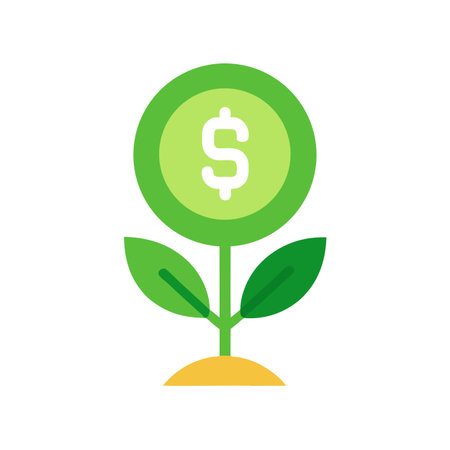 Money Plant Icon Depicting Financial Growth and Investment Opportunities, Isolated on Whiteのイラスト素材