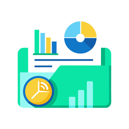 Financial data folder icon presenting a modern concept of statistics and reportのイラスト素材