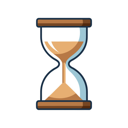 Stylized hourglass icon illustrating time management, deadlines, and urgency in a flat design.
