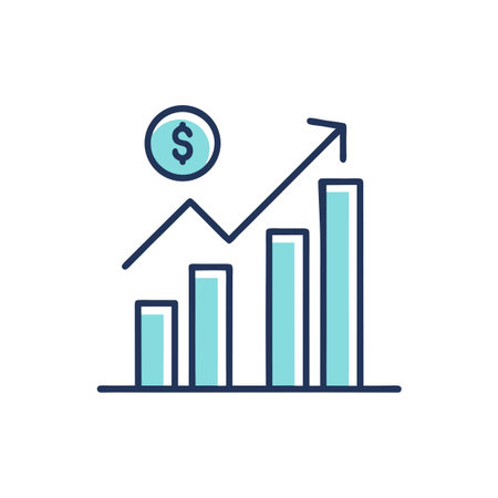 Financial Growth Chart with Dollar Coin and Rising Arrow Depicting Profit Increaseのイラスト素材