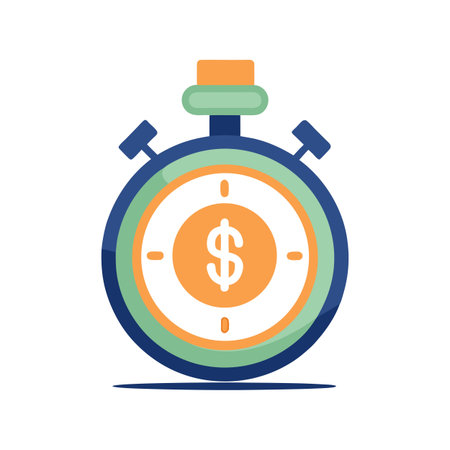 Stopwatch with dollar sign symbolizing time is money or financial savingsのイラスト素材