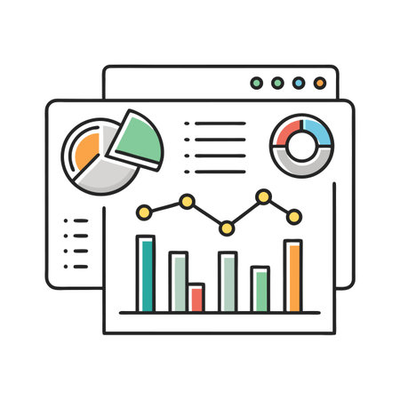 Data Analytics Dashboard with Charts and Graphs Showing Business Performance Reviewのイラスト素材