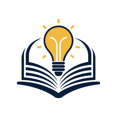 Bright Idea: A Book and a Lightbulb Symbolize Education and Inspirationのイラスト素材