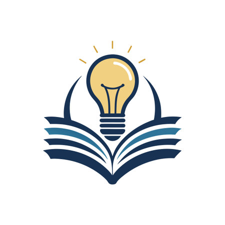 Education and ideas graphic: lightbulb and open book concept image illustrationのイラスト素材