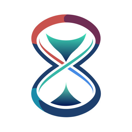Abstract Hourglass Illustration with Gradient Colors on a White Background for Creative Concepts
