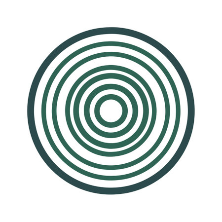 Concentric circles in shades of green, creating a target or ripple effect on white background.のイラスト素材