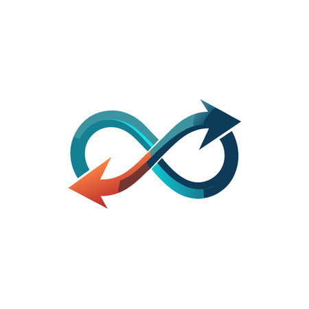 Infinity Loop Arrow Symbol: Growth, Change, and Continuous Improvement Concept Visual