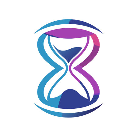 Colorful Hourglass Icon Symbolizing Time, Deadline, and Urgency for Business and Project Managementのイラスト素材