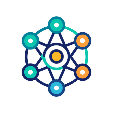 Abstract circular network illustration representing connection, technology, and complex systemsのイラスト素材