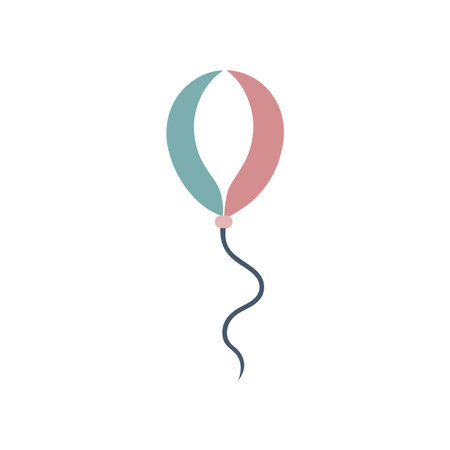 Two-toned balloon illustration against a white background, perfect for celebrations and minimalist designs.のイラスト素材