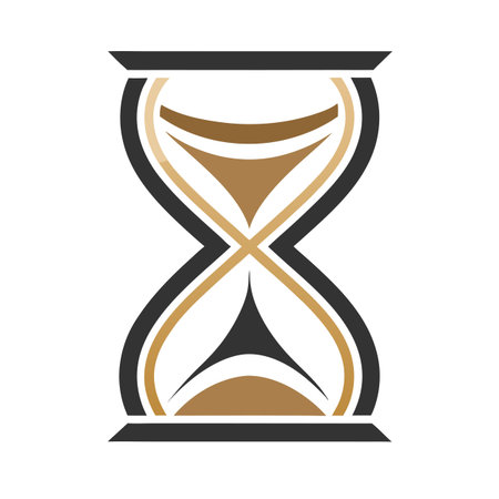Stylized Hourglass Illustration with Flowing Sand Representing Time and Deadlinesのイラスト素材