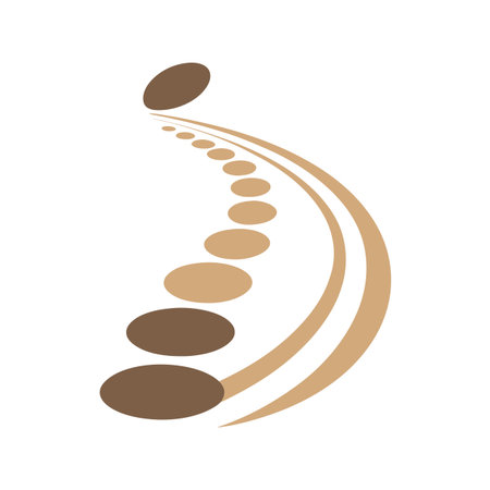 Abstract Curve of Circles: Modern Graphic Design with Warm Earth Tonesのイラスト素材