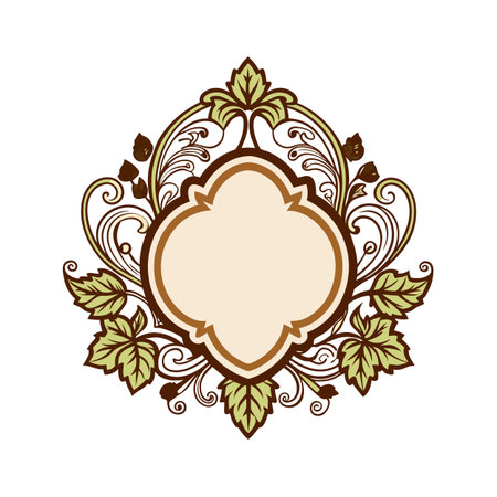 Ornamental floral frame with curling flourishes and leaf designs for elegant invitations or decorative elementsのイラスト素材