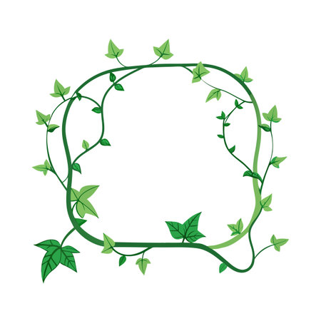 Vector Illustration of a Green Ivy Frame for Decoration and Design Purposesのイラスト素材