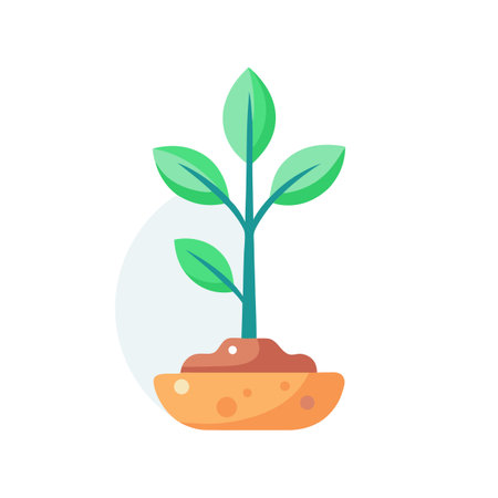 Young seedling vector illustration with earth in a flat design style against white backgroundのイラスト素材