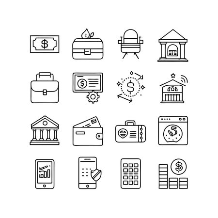 Financial and banking icon set with flat design perfect for any useのイラスト素材