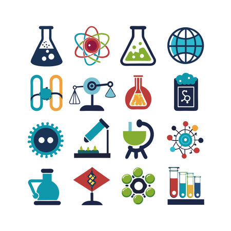 Science and Research Icon Set Collection Vector for UI Documents Websites and Mobile Applicationsのイラスト素材