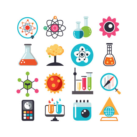 Science and Research Icon Set Collection Vector for UI Documents Websites and Mobile Applicationsのイラスト素材