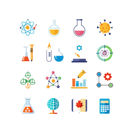 Science and Research Icon Set Collection Vector for UI Documents Websites and Mobile Applicationsのイラスト素材