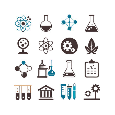 Science and Research Icon Set Collection Vector for UI Documents Websites and Mobile Applicationsのイラスト素材