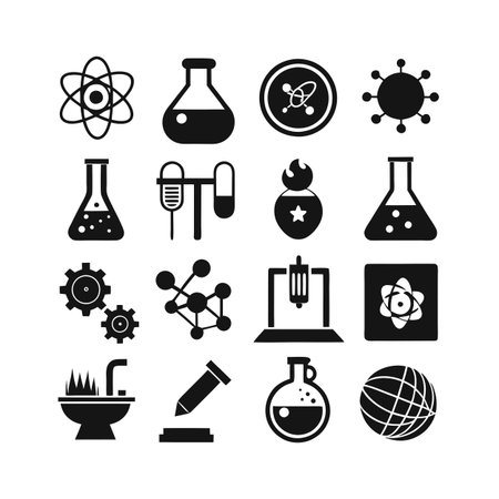 Science and Research Icon Set Collection Vector for UI Documents Websites and Mobile Applicationsのイラスト素材