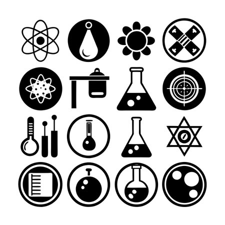Science and Research Icon Set Collection Vector for UI Documents Websites and Mobile Applicationsのイラスト素材