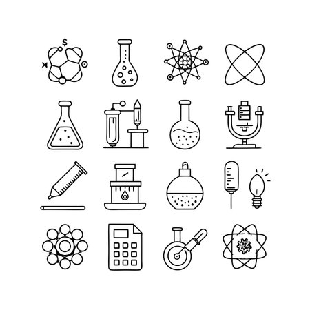 Science and Research Icon Set Collection Vector for UI Documents Websites and Mobile Applicationsのイラスト素材