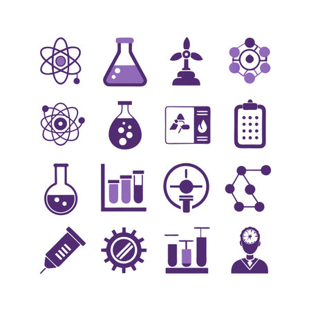 Science and Research Icon Set Collection Vector for UI Documents Websites and Mobile Applicationsのイラスト素材