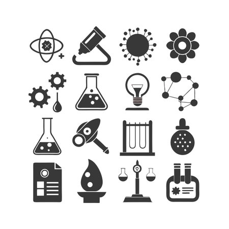 Science and Research Icon Set Collection Vector for UI Documents Websites and Mobile Applicationsのイラスト素材