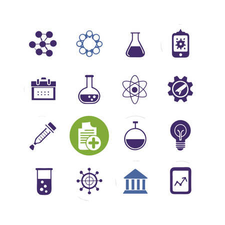 Science and Research Icon Set Collection Vector for UI Documents Websites and Mobile Applicationsのイラスト素材