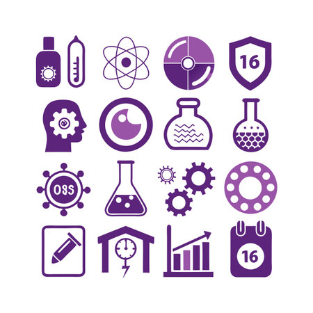 Science and Research Icon Set Collection Vector for UI Documents Websites and Mobile Applicationsのイラスト素材