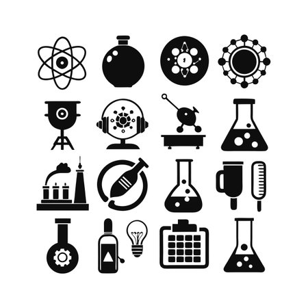 Science and Research Icon Set Collection Vector for UI Documents Websites and Mobile Applicationsのイラスト素材