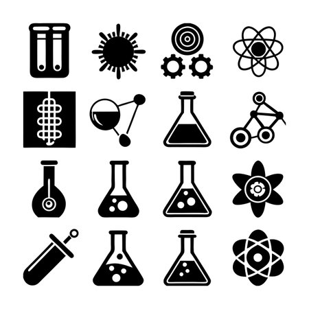 Science and Research Icon Set Collection Vector for UI Documents Websites and Mobile Applicationsのイラスト素材