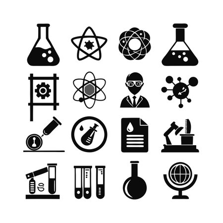 Science and Research Icon Set Collection Vector for UI Documents Websites and Mobile Applicationsのイラスト素材