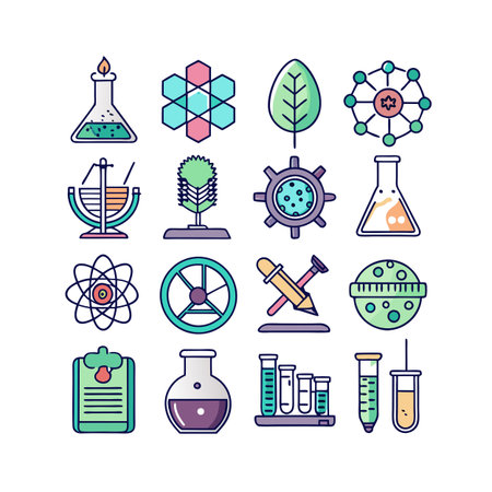 Science and Research Icon Set Collection Vector for UI Documents Websites and Mobile Applicationsのイラスト素材