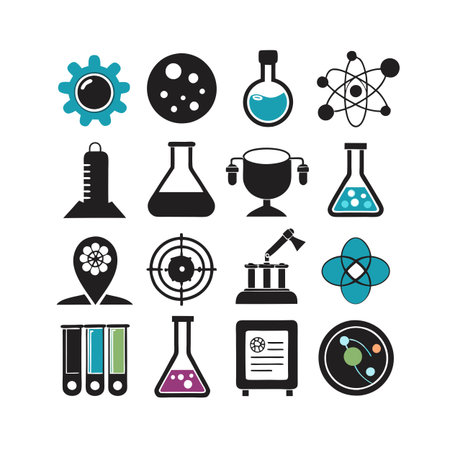 Science and Research Icon Set Collection Vector for UI Documents Websites and Mobile Applicationsのイラスト素材