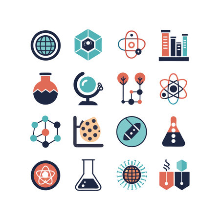 Science and Research Icon Set Collection Vector for UI Documents Websites and Mobile Applicationsのイラスト素材
