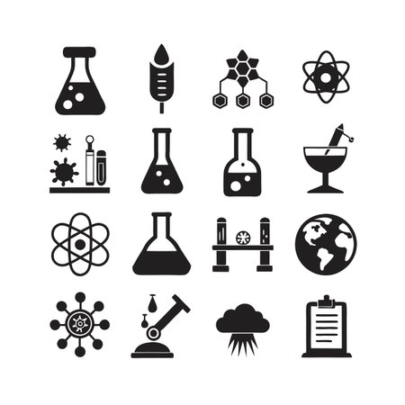 Science and Research Icon Set Collection Vector for UI Documents Websites and Mobile Applicationsのイラスト素材