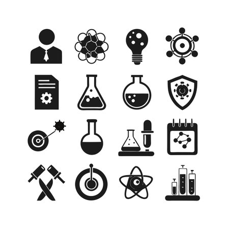 Science and Research Icon Set Collection Vector for UI Documents Websites and Mobile Applicationsのイラスト素材