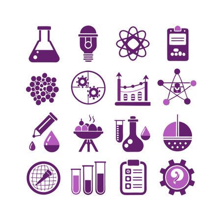 Science and Research Icon Set Collection Vector for UI Documents Websites and Mobile Applicationsのイラスト素材