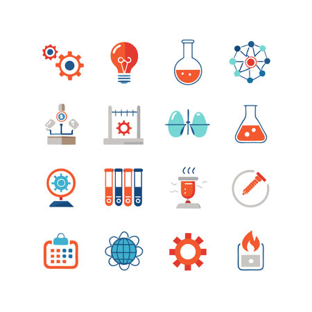 Science and Research Icon Set Collection Vector for UI Documents Websites and Mobile Applicationsのイラスト素材