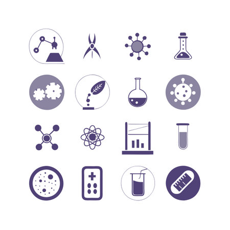 Science and Research Icon Set Collection Vector for UI Documents Websites and Mobile Applicationsのイラスト素材