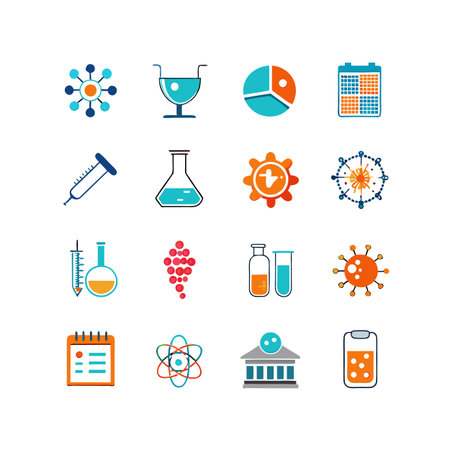 Science and Research Icon Set Collection Vector for UI Documents Websites and Mobile Applicationsのイラスト素材
