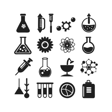 Science and Research Icon Set Collection Vector for UI Documents Websites and Mobile Applicationsのイラスト素材