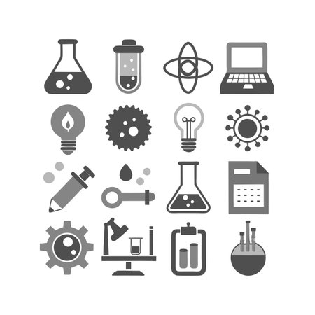 Science and Research Icon Set Collection Vector for UI Documents Websites and Mobile Applicationsのイラスト素材