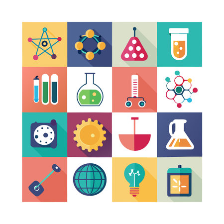 Science and Research Icon Set Collection Vector for UI Documents Websites and Mobile Applicationsのイラスト素材
