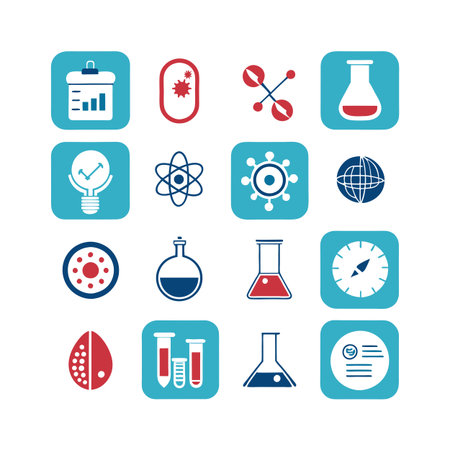 Science and Research Icon Set Collection Vector for UI Documents Websites and Mobile Applicationsのイラスト素材