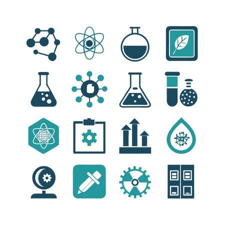 Science and Research Icon Set Collection Vector for UI Documents Websites and Mobile Applicationsのイラスト素材