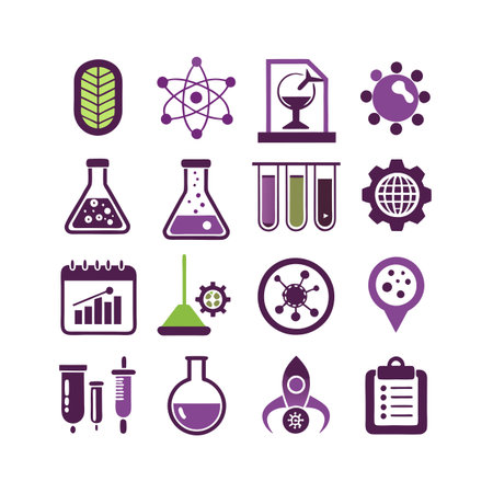 Science and Research Icon Set Collection Vector for UI Documents Websites and Mobile Applicationsのイラスト素材
